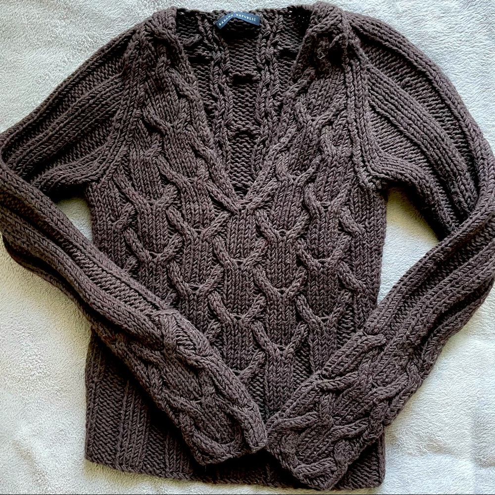 Banana Republic merino wool chunky Brown Sweater M